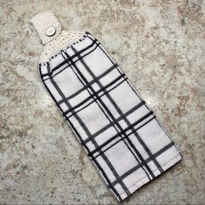 Hanging Kitchen Hand Towel / Gray Plaid / Cooking / Cleaning / Handmade